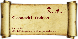 Klenoczki Andrea névjegykártya